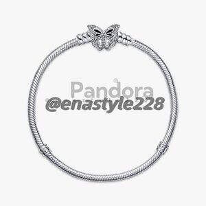 Pandora Butterfly Clasp Snake Chain Bracelet